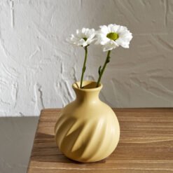 Karaca Home Velma Ceramic Vase Yellow - [8.5x8.5x9.4cm], 300.23.01.0542