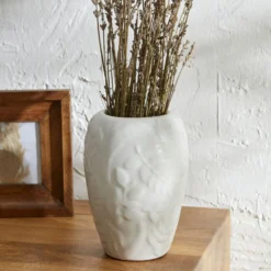 Karaca Home Madelyn Cylindrical White Vase – 12×12×17 cm, 300.23.01.0545