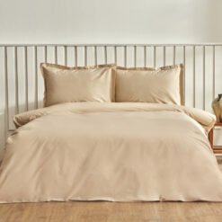 Karaca Home Cool Touch Stripe Double Duvet Cover Set 200x220 cm – Beige, 200.22.14.0327