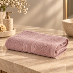 Karaca Home Comfort Touch Plain 100% Cotton Hand Towel 50 × 90 cm – Powder Pink, 200.22.11.0101