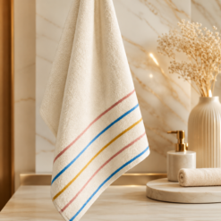 Karaca Home Choose-Happy Bordered Hand Towel 30 x 50 cm, 200.19.01.0325