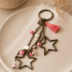 Karaca Home Decorative Star Keychain – Pink Tassel Charm, 153.19.01.1483