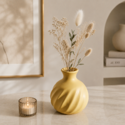 Alternative view of Karaca Home Velma Petit Ceramic Vase – Yellow, 300.23.01.0542