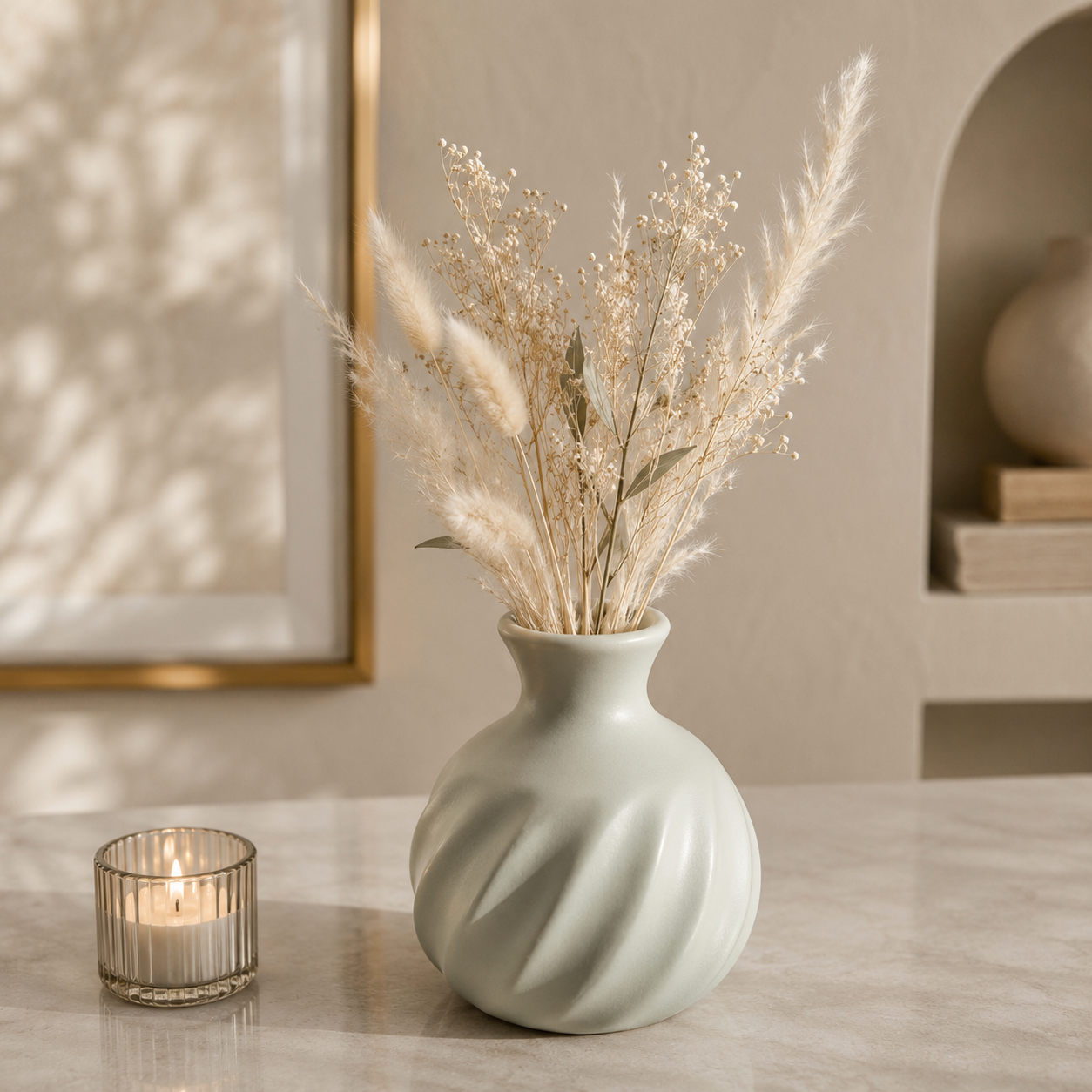 Karaca Home Velma Petit Ceramic Vase – Light Green, 300.23.01.0541 2 Karaca Home Velma Petit Ceramic Vase – Light Green, 300.23.01.0541 - Image 2
