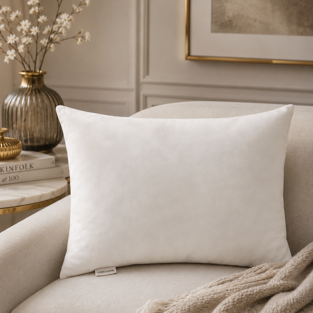 Karaca Home White Decorative Cushion 40 x 55 cm, 200.07.01.0473 1 Karaca Home White Decorative Cushion 40 x 55 cm, 200.07.01.0473