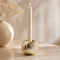 Karaca Home Joy Tealight Ceramic Candle Holder Gold 8 x 6 cm, 300.21.02.0346