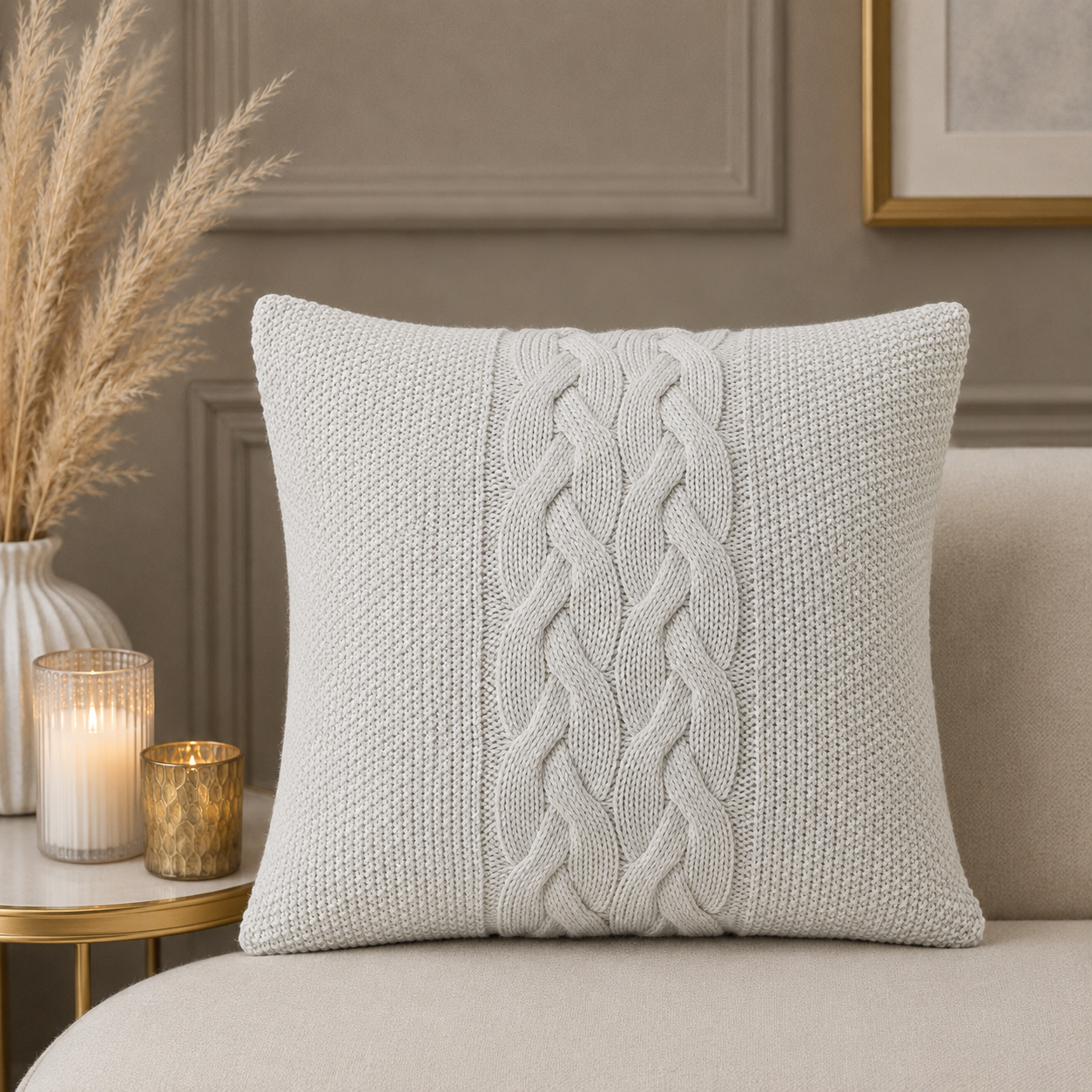 Karaca Home Pavia Grey Pillow 45 x 45 cm, 201.17.01.0150 1 Karaca Home Pavia Grey Pillow 45 x 45 cm, 201.17.01.0150
