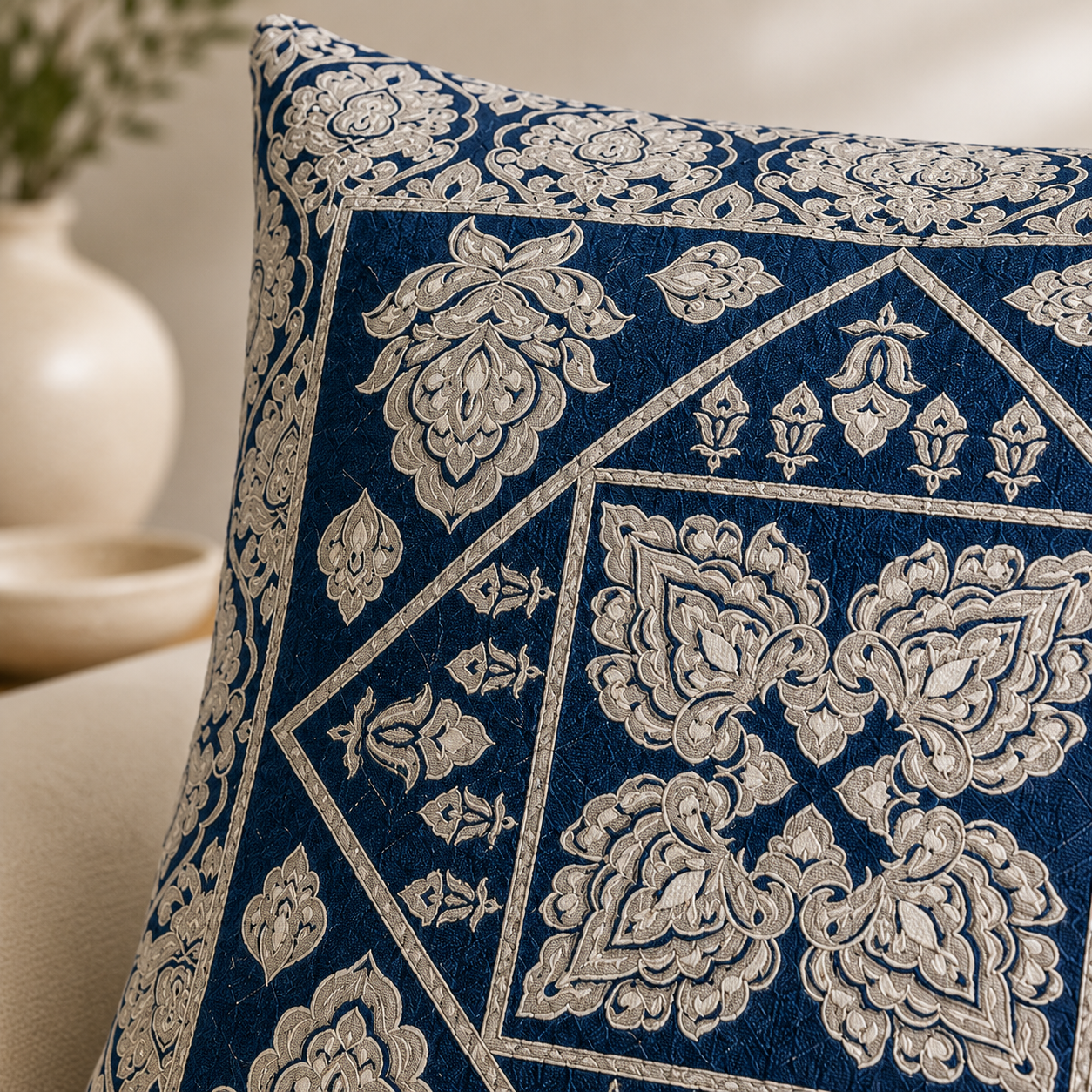 Karaca Home Topkapi Filled Cushion Beige 44 x 44 cm, 200.18.01.0739 2 Karaca Home Topkapi Filled Cushion Beige 44 x 44 cm, 200.18.01.0739 - Image 2
