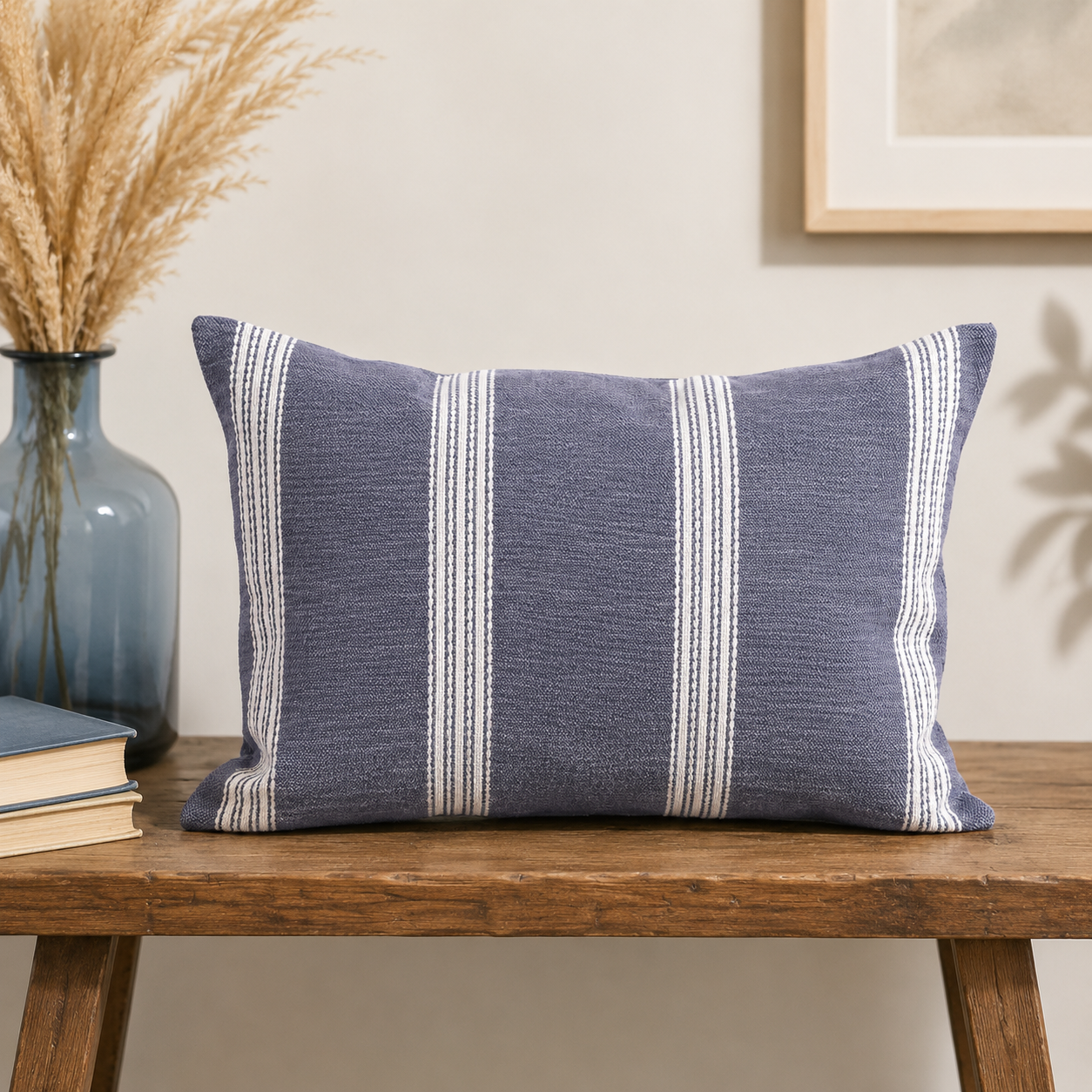 Karaca Home Lamar Plain Indigo Filled Cushion, 200.18.01.0675 1 Karaca Home Lamar Plain Indigo Filled Cushion, 200.18.01.0675