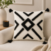 Karaca Home Anibal Filled Cushion Black-Cream - [43x43cm] - 100% Polyester, 153.09.01.6819