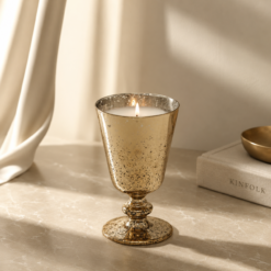 Karaca Home New Year Lin Goblet Candle Gold, 300.22.02.1047
