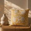 Karaca Home Clereta Mustard Floral Cushion 45 x 45 cm, 200.19.01.0487