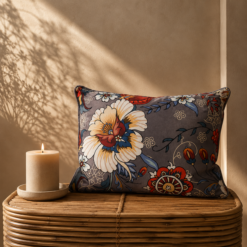 Karaca Home Floral Gray Decorative Pillow – 45 × 45 cm, 300.21.02.0237