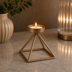 Karaca Home Geometry Gold Candle Holder – 13 x 13 cm, 300.21.02.012