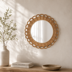 Alternative view of Karaca Home Melanie Knitted Wicker Look Wall Mirror 20 cm, 300.22.02.0018