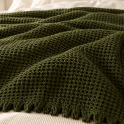 Alternative view of Karaca Home Casey Double Waffle Quilted Bedspread 200 x 230 cm –  Olive Green, 200.22.01.0086