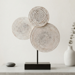 Karaca Home Emile Figurine – 3 Circle Shapes with Stand (Stoneware Ceramic, 30 cm), 153.09.01.2169