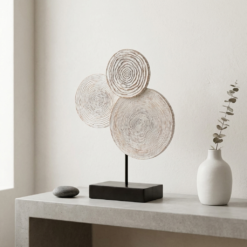 Alternative view of Karaca Home Emile Figurine – 3 Circle Shapes with Stand (Stoneware Ceramic, 30 cm), 153.09.01.2169