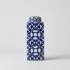 Alternative view of Karaca Home Dec Blue & White Ceramic Rectangular Cube Vase – 37 cm, 300.21.02.0176