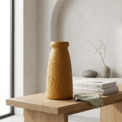 Karaca Home Russell Cylindrical  Mustard Vase – 30 cm, 300.23.01.0528
