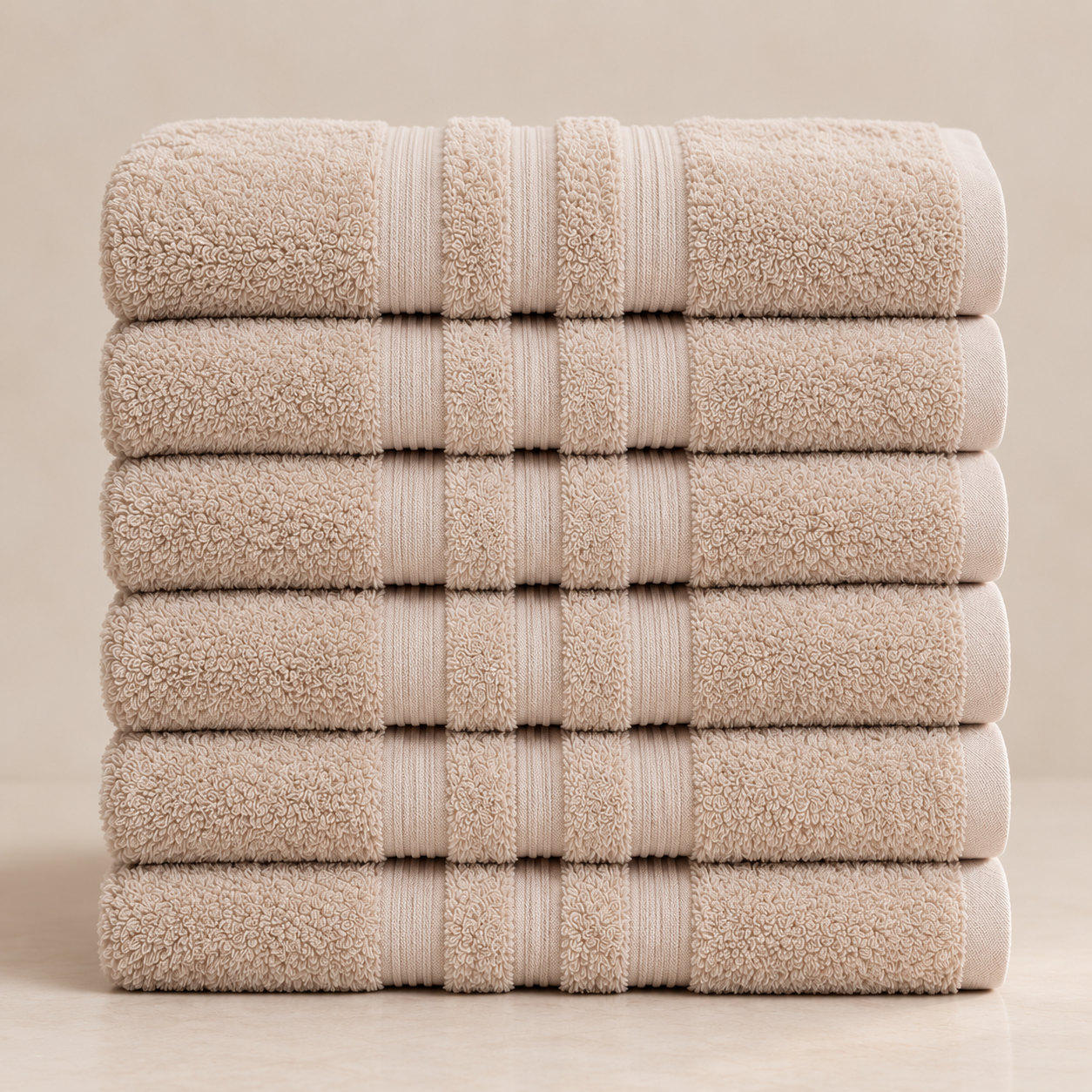 Karaca Home Road 100% Cotton 6-Piece Face Towel Set 50 × 90 cm – Beige, 200.21.01.0738 3 Karaca Home Road 100% Cotton 6-Piece Face Towel Set 50 × 90 cm – Beige, 200.21.01.0738 - Image 3