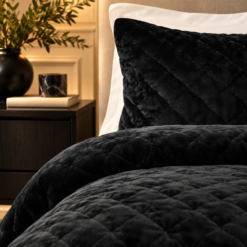 Alternative view of Karaca Home Tiana Chester Double Bedspread Set with 2 Pillowcases – Black, 200.21.01.0166