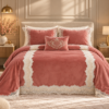 Karaca Home Mathilda 4-Piece Rose Pink French Lace Bridal Bedspread Set, 200.21.01.0143