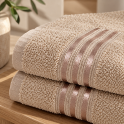 Alternative view of Karaca Home Stripe 4-Piece Face Towel Set 50 × 90 cm – Beige, 200.21.01.0730