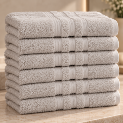 Alternative view of Karaca Home Road 100% Cotton 6-Piece Face Towel Set 50 × 90 cm – Grey, 200.21.01.0739