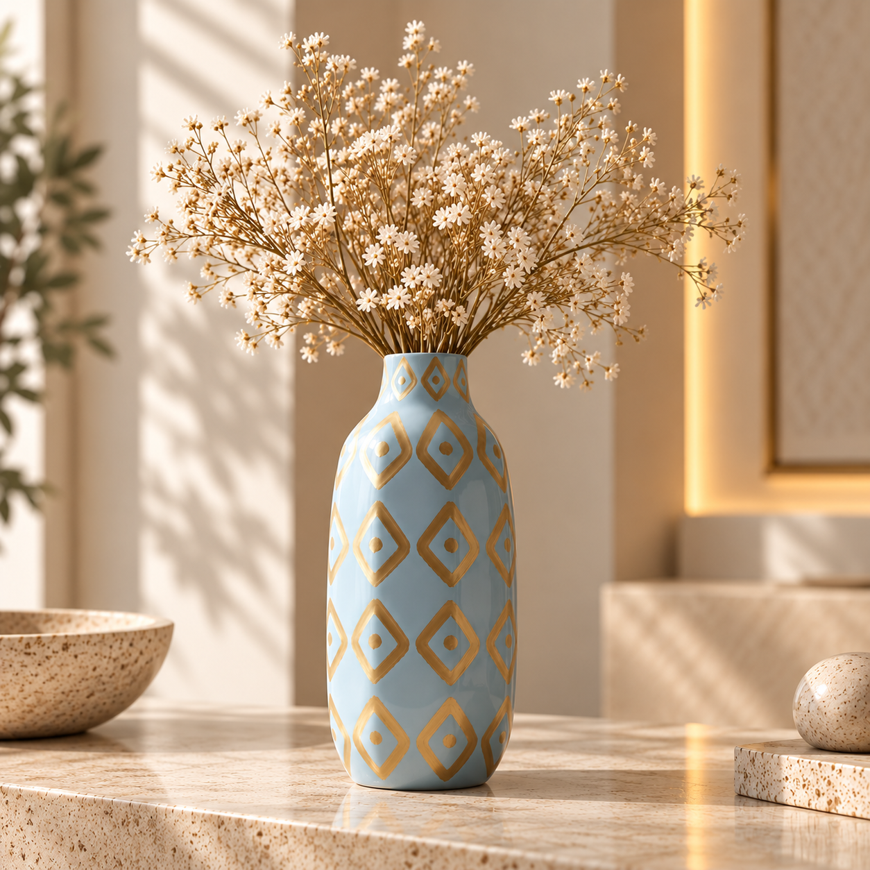 Karaca Home Joyful Blue Decorative Vase – 25 cm, 300.22.02.0038 1 Karaca Home Joyful Blue Decorative Vase – 25 cm, 300.22.02.0038