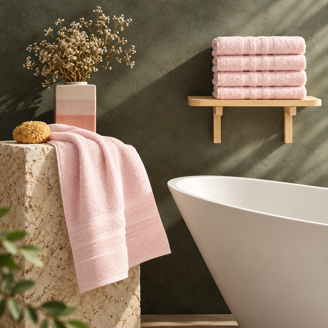 Karaca Home Road 100% Cotton 4-Piece Face Towel Set 50 × 90 cm – Powder, 200.21.01.0735 3 Karaca Home Road 100% Cotton 4-Piece Face Towel Set 50 × 90 cm – Powder, 200.21.01.0735 - Image 3