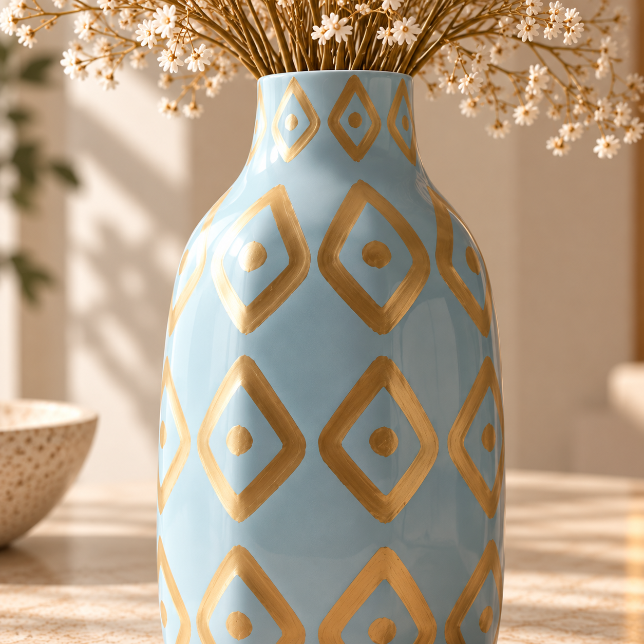 Karaca Home Joyful Blue Decorative Vase – 25 cm, 300.22.02.0038 2 Karaca Home Joyful Blue Decorative Vase – 25 cm, 300.22.02.0038 - Image 2