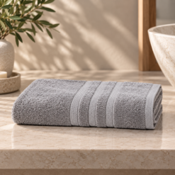 Karaca Home Comfort Touch Plain 100% Cotton Towel 50 × 90 cm – Grey, 200.22.11.0100
