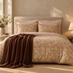 Karaca Home Florent Single Duvet Cover Set with Knitted Blanket, 200.21.01.0023