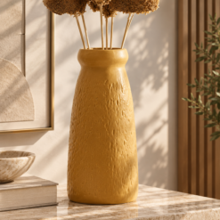 Karaca Home Russell Cylindrical Mustard Vase – 30 cm, 300.23.01.0528