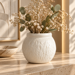 Karaca Home Russel Sculptural White Vase – 18 cm, 300.23.01.0530