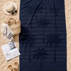 Alternative view of Karaca Home Denim Palm 100% Cotton Beach Towel 85x150 cm – Navy Blue, 200.22.14.0237