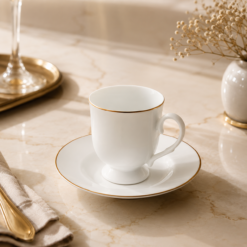 Karaca Alin 6-Piece Coffee Cup Set with Saucers 85 ml, 153.03.05.0235