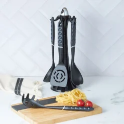 Karaca Daimond Gray 6-Piece Serving Set with Stand, 153.03.06.8342