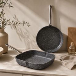 Karaca Biogranit Navy Stone Wok & Grill Pan Set – 2 Pieces, 153.09.01.1645