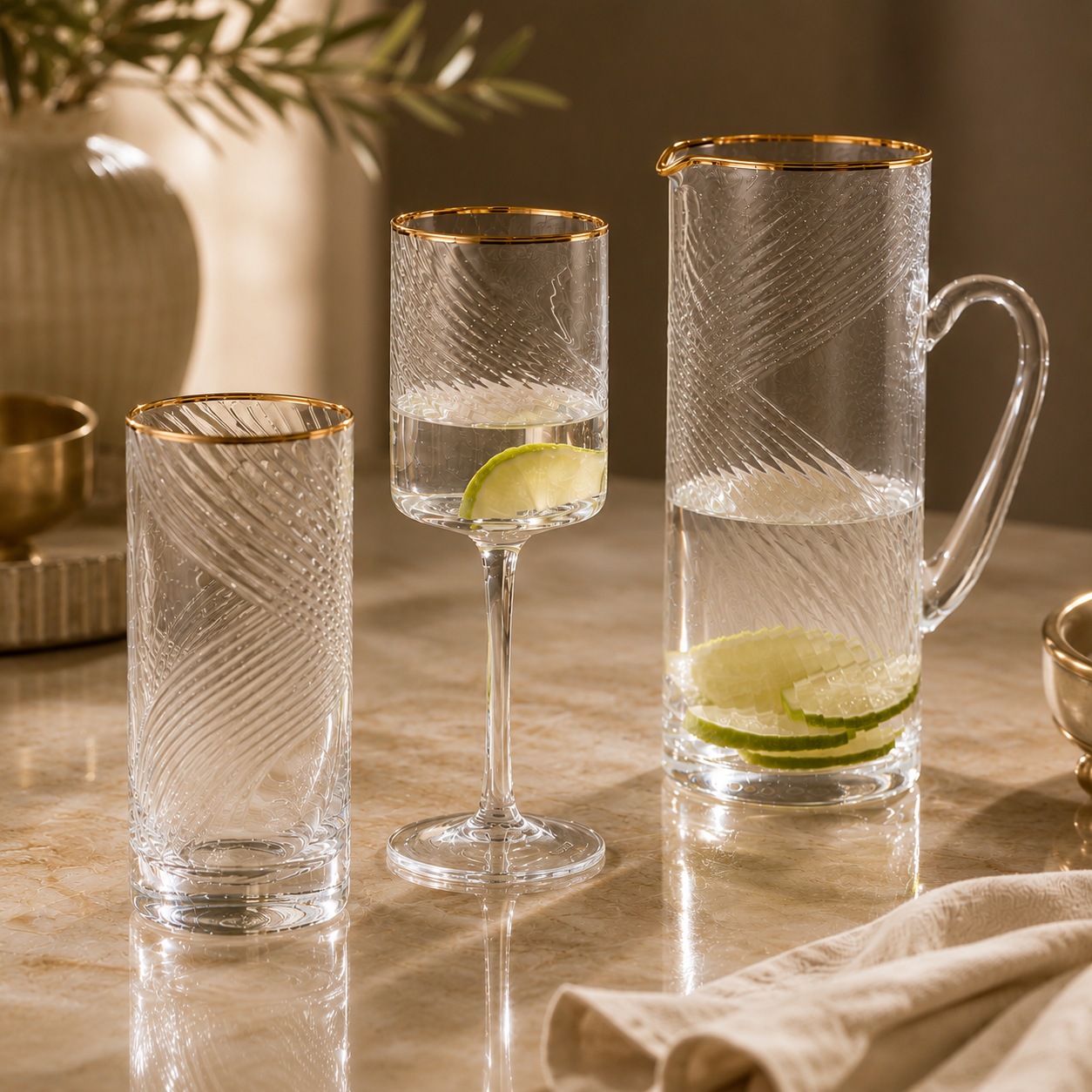 Karaca Ares 25-Piece Glass & Carafe Premium Set, 153.09.01.2432 1 Karaca Ares 25-Piece Glass & Carafe Premium Set, 153.09.01.2432