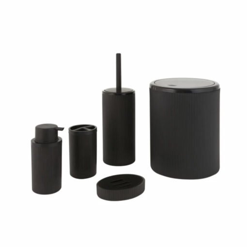 Karaca Home Mayra 5Pcs Bathroom Set [Black], 153.09.01.4857