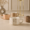Karaca Versailles 4-Piece Mug Set with Gold Stand 180 ml, 153.09.01.5398 - Image 3
