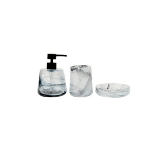 Karaca Home Aline Bathroom Accessory Set of 3 [Anthracite], 153.09.01.5542