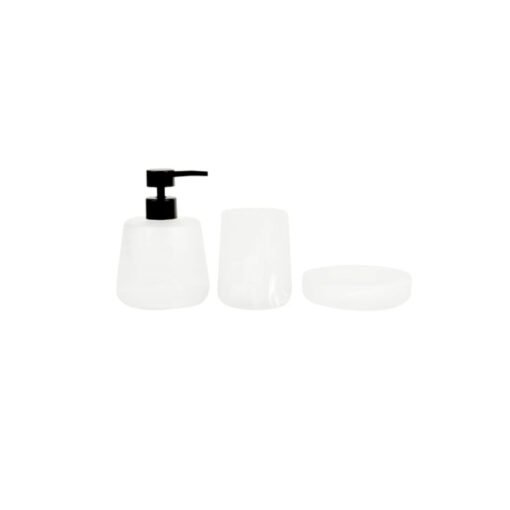 Karaca Home Aline Bathroom Accessory Set of 3 [White], 153.09.01.5543