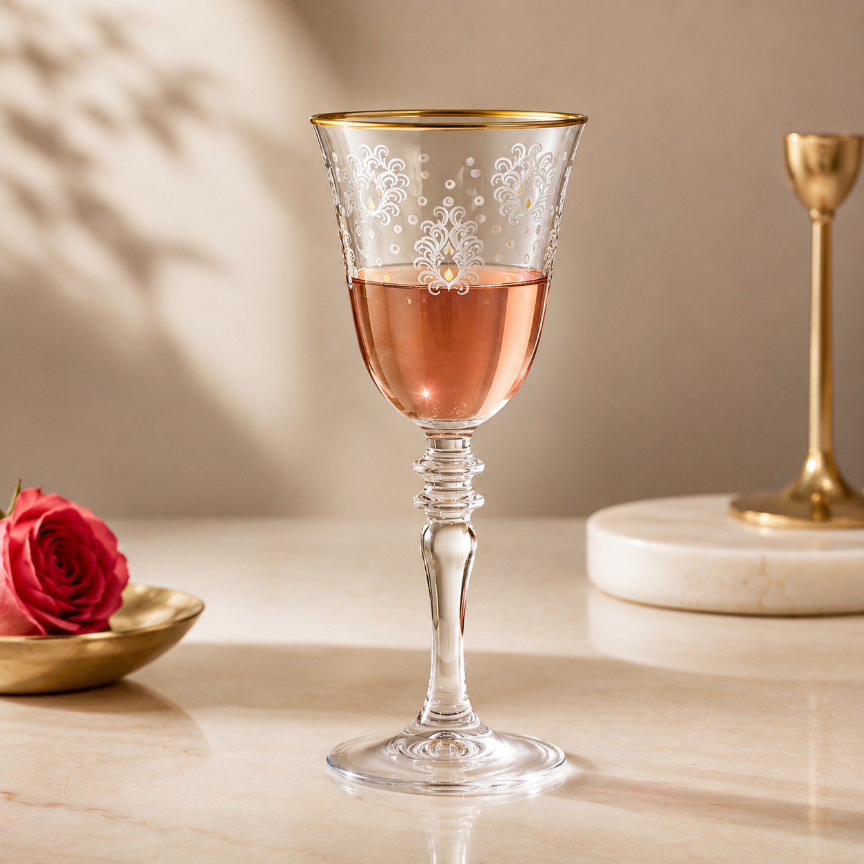 Karaca Derya 6-Piece Gold-Accent Glass Set, 153.09.01.8428 1 Karaca Derya 6-Piece Gold-Accent Glass Set, 153.09.01.8428