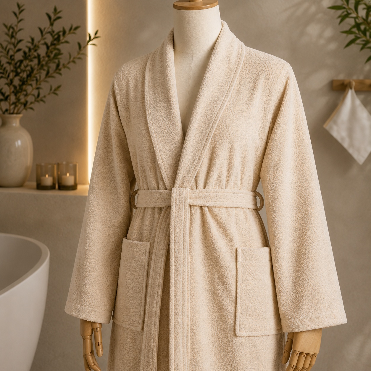 Karaca Home Glory Lurex 9-Piece Family Bathroom Set – White/Beige, 200.22.05.0177 3 Karaca Home Glory Lurex 9-Piece Family Bathroom Set – White/Beige, 200.22.05.0177 - Image 3