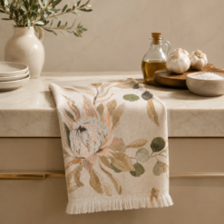 Karaca Home Garden Beige Kitchen 2-Piece Towel Set ? 100% Cotton, 60x40 cm, 200.21.01.0522