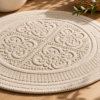 Karaca Home Vio Round Bath Mat 100 x 100 cm – Ecru, 200.22.02.0015 3 200.22.02.0015 1