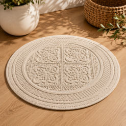 Karaca Lebanon 7 Karaca Home Vio Round Bath Mat 100 x 100 cm – Ecru, 200.22.02.0015